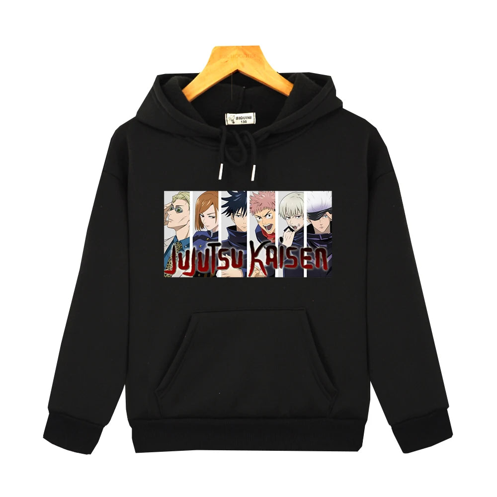 Sweat Pull Enfant Jujutsu Kaisen Exorcistes Fille Garçon NOIR