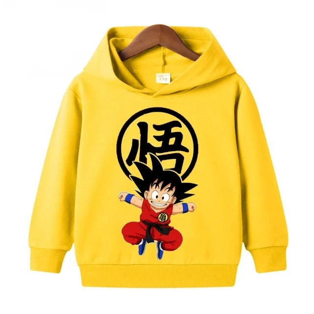 Sweat Enfant Dragon Ball Pull Goku Kanji JAUNE
