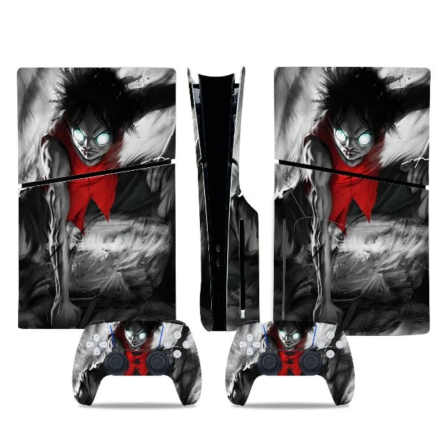 Sticker PS5 Slim One Piece Luffy Gear 2 Autocollant Playstation Console &amp; Manette