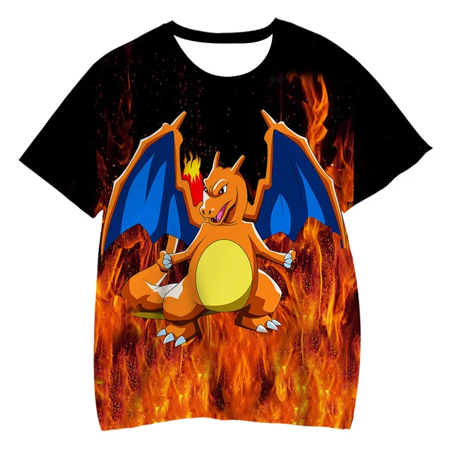 T-Shirt Enfant Pokémon Dracaufeu Fille Garçon
