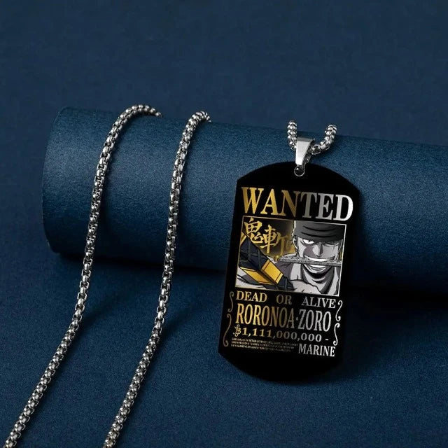 Collier Pendentif One Piece Wanted Roronoa Zoro