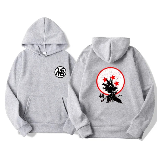 Sweat Pull à Capuche Dragon Ball Z Goku Boule de Cristal Gris