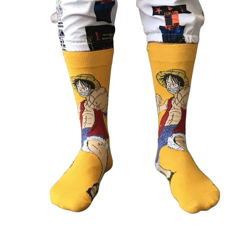 Chaussettes Longues en Coton One Piece Luffy