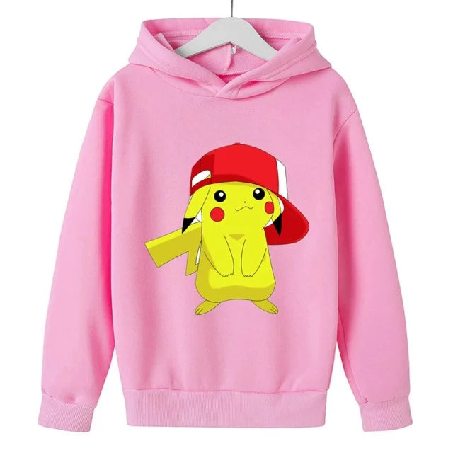 Felpa con cappuccio per bambini Pokemon Pikachu 7 colori