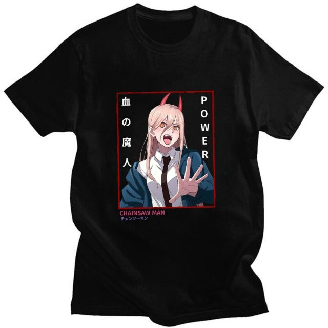 Camiseta negra Chainsaw Man Power