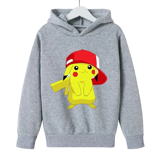 Sweat Pull à Capuche Enfant Pokemon Pikachu Gris