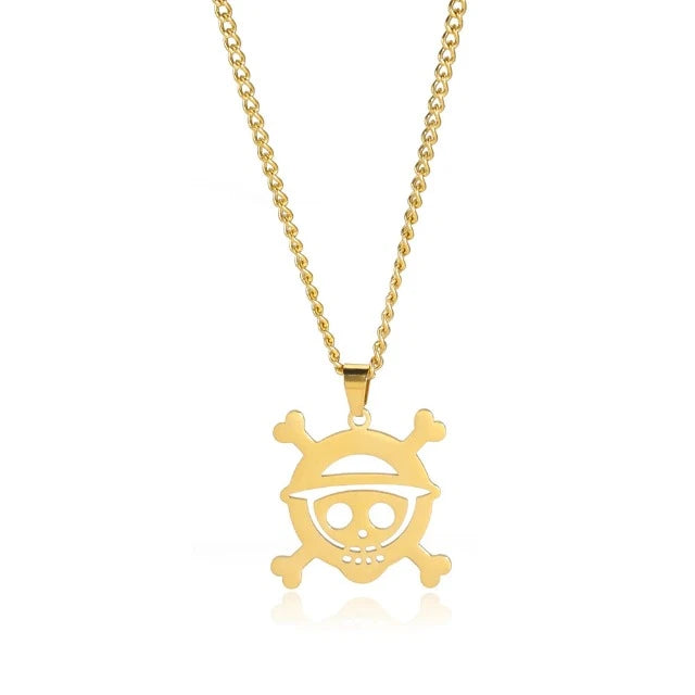 Collier Pendentif One Piece Pirate Or
