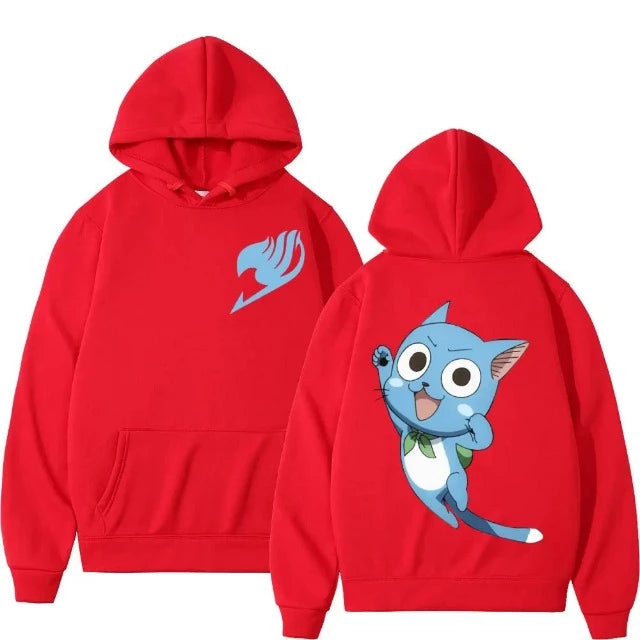 Sweat Pull à Capuche Fairy Tail Happy Rouge