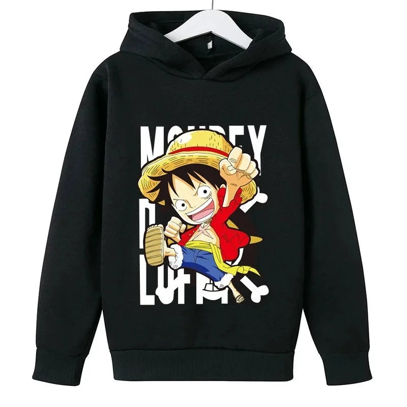 Sweat Pull à Capuche Enfant One Piece Luffy Noir