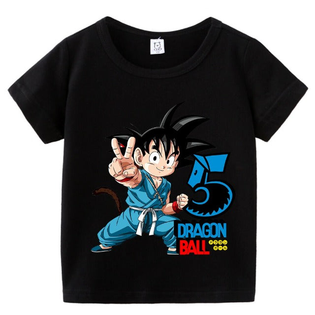 T-Shirt Enfant Dragon Ball Anniversaire Noir Fille Garçon