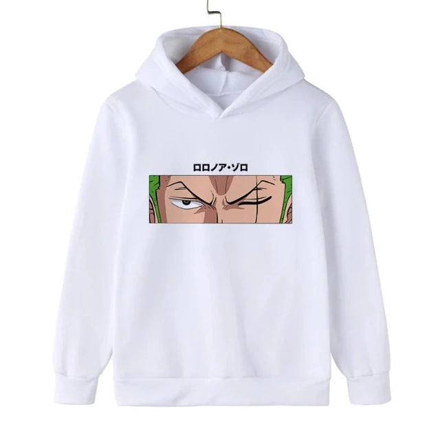 Sweat Enfant One Piece Pull Roronoa Zoro BLANC
