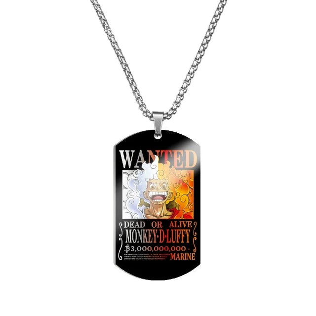 Collier Pendentif One Piece Monkey D. Luffy Wanted