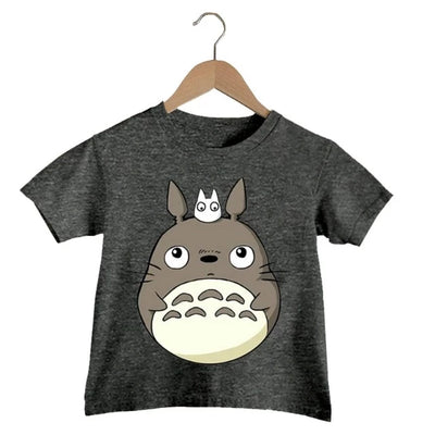 T-Shirt Enfant Totoro Mignon Fille et Garçon NOIR