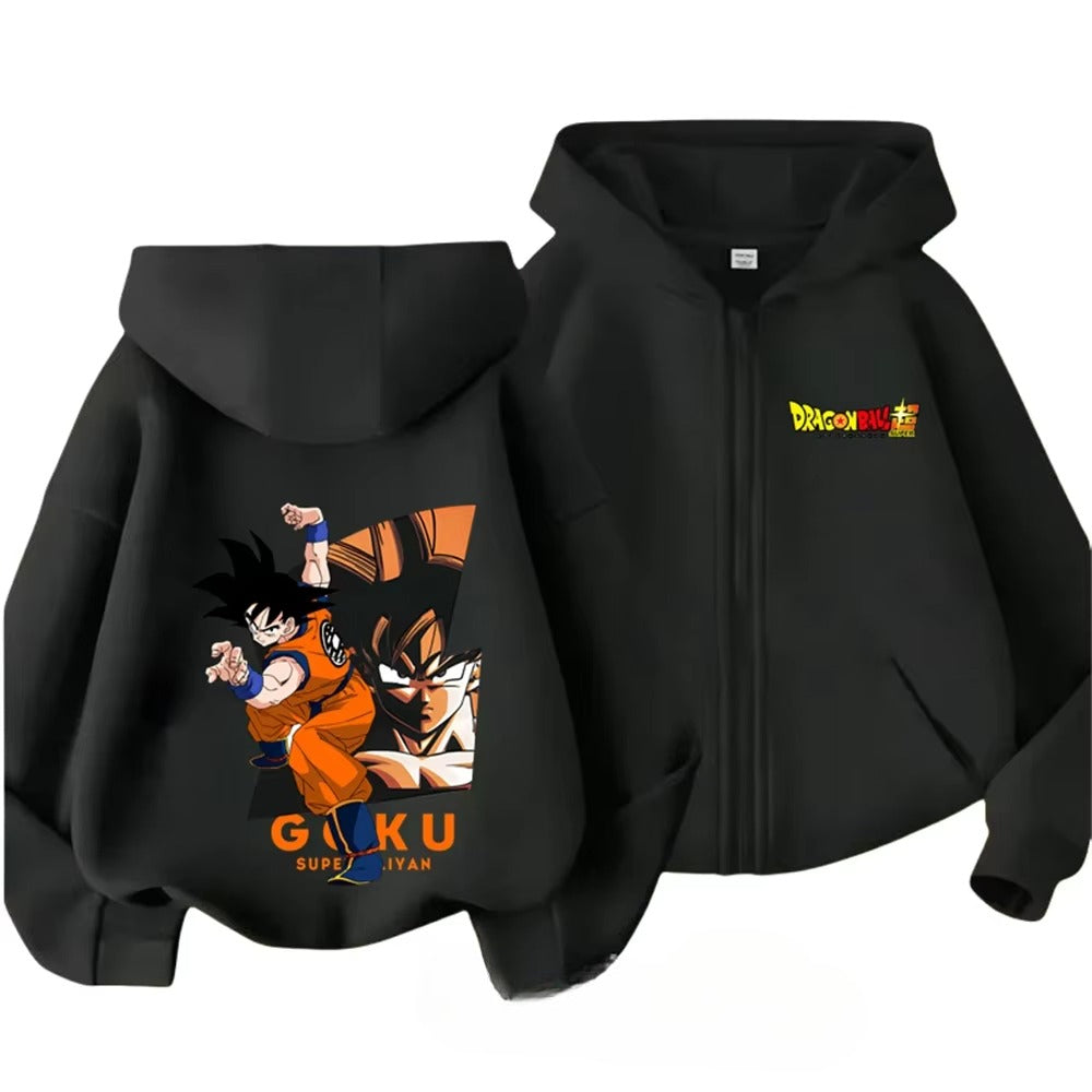 Gilet à Capuche Enfant Dragon Ball Z Goku Noir