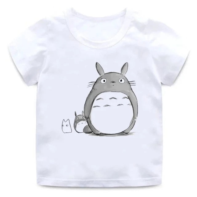 T-Shirt Enfant Mon Voisin Totoro Fille et Garçon BLANC
