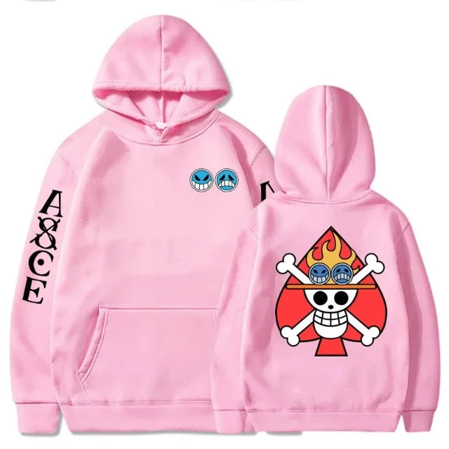 Sweat Pull One Piece Ace aux Poings Ardents Rose