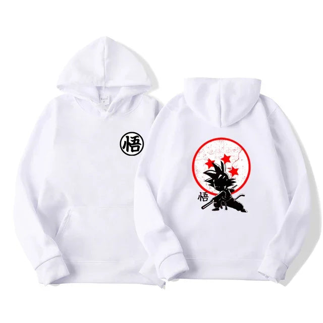 Sweat Pull à Capuche Dragon Ball Z Goku Boule de Cristal Blanc