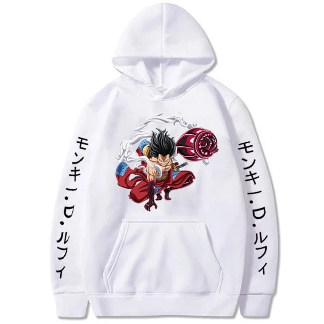 Sweat Pull One Piece Luffy Gear 4 Blanc