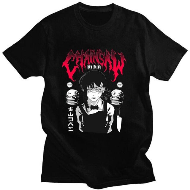 T-Shirt Maglietta Chainsaw Man Kobeni Nero
