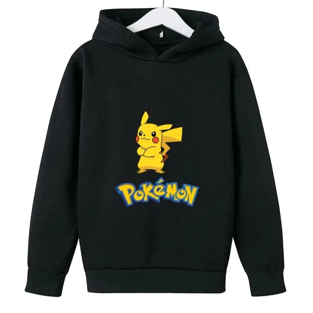 Sweatshirt Pull à Capuche Enfant Pokemon Pikachu Noir