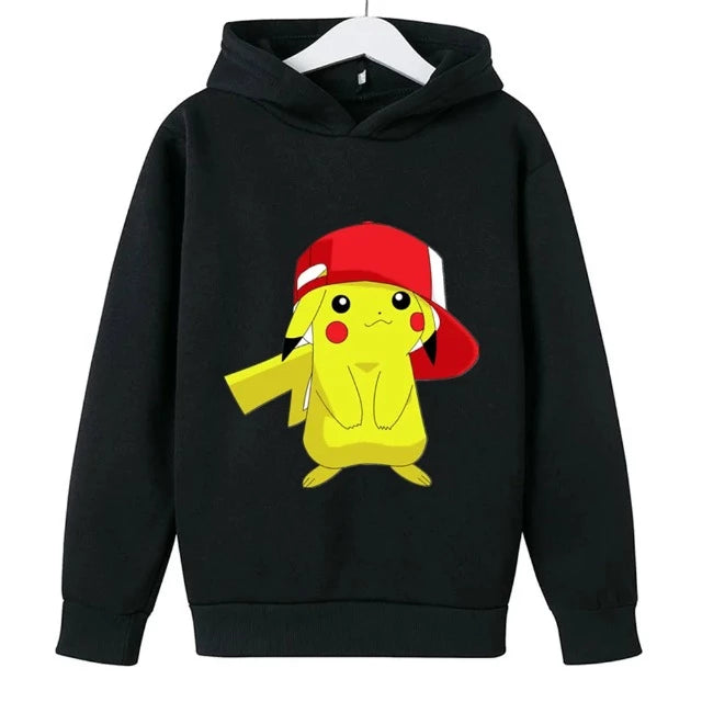 Sweat Pull à Capuche Enfant Pokemon Pikachu Noir