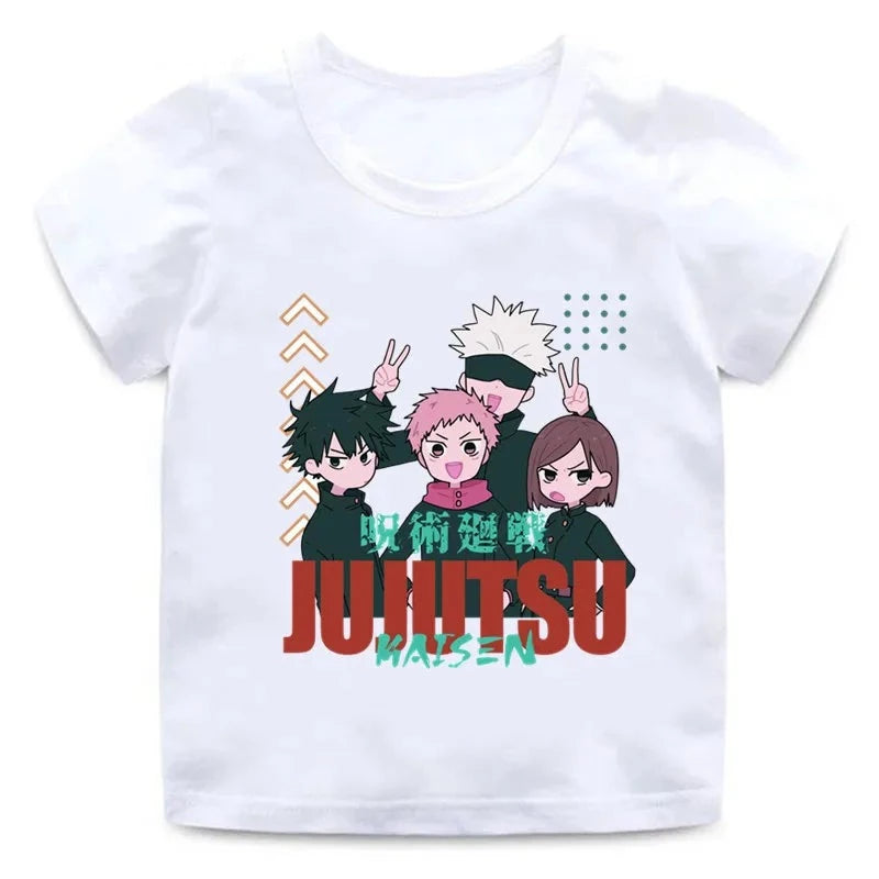 T-Shirt Enfant Jujutsu Kaisen Fille Garçon BLANC