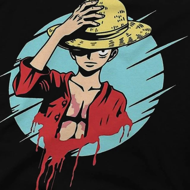 T-Shirt One Piece Luffy Noir