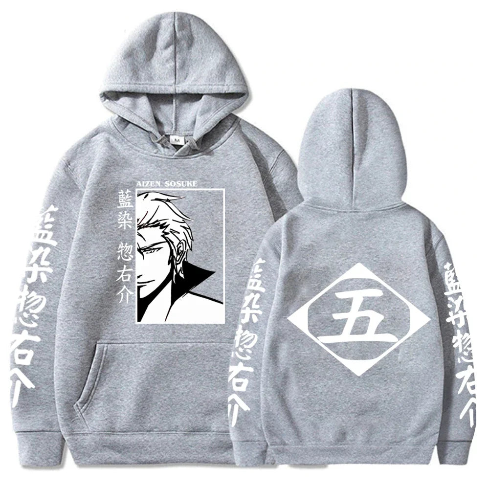 Sweat Pull à Capuche Bleach Sōsuke Aizen Gris