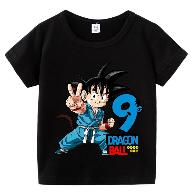T-Shirt Enfant Dragon Ball Anniversaire Noir Fille Garçon
