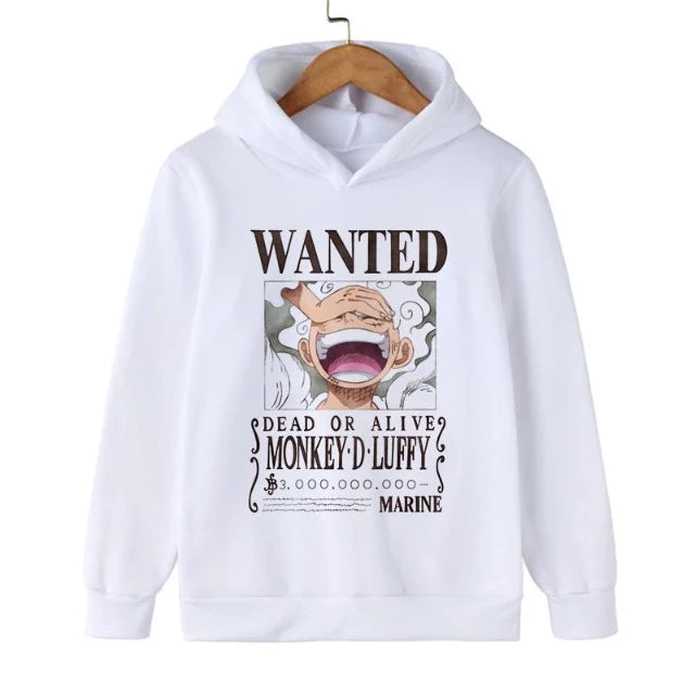 Sweat Enfant One Piece Wanted Pull Blanc