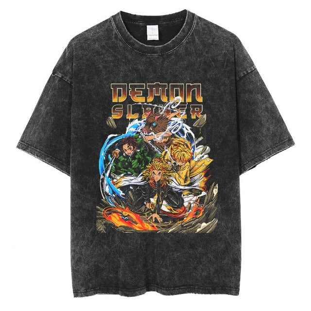 T-Shirt Maglietta Oversized Demon Slayer Vintage