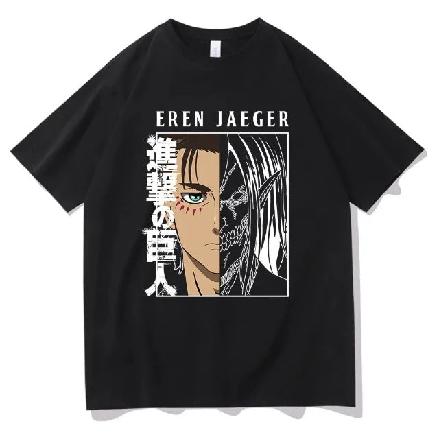T-Shirt L&#39;Attacco dei Giganti Eren Jaeger 8 Colori
