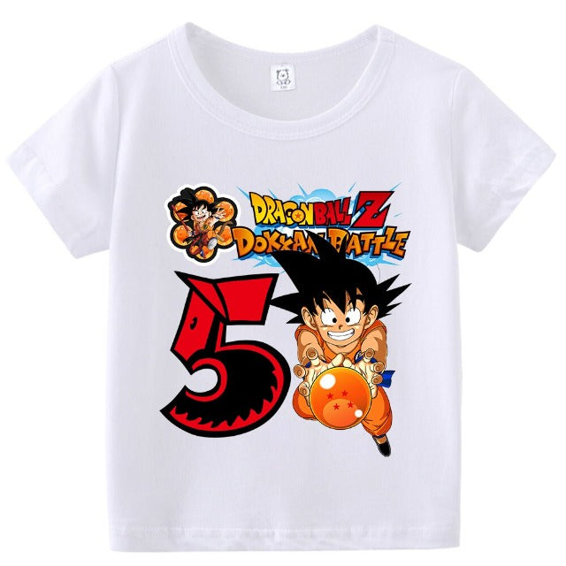 T-Shirt Enfant Dragon Ball Anniversaire Blanc Fille Garçon
