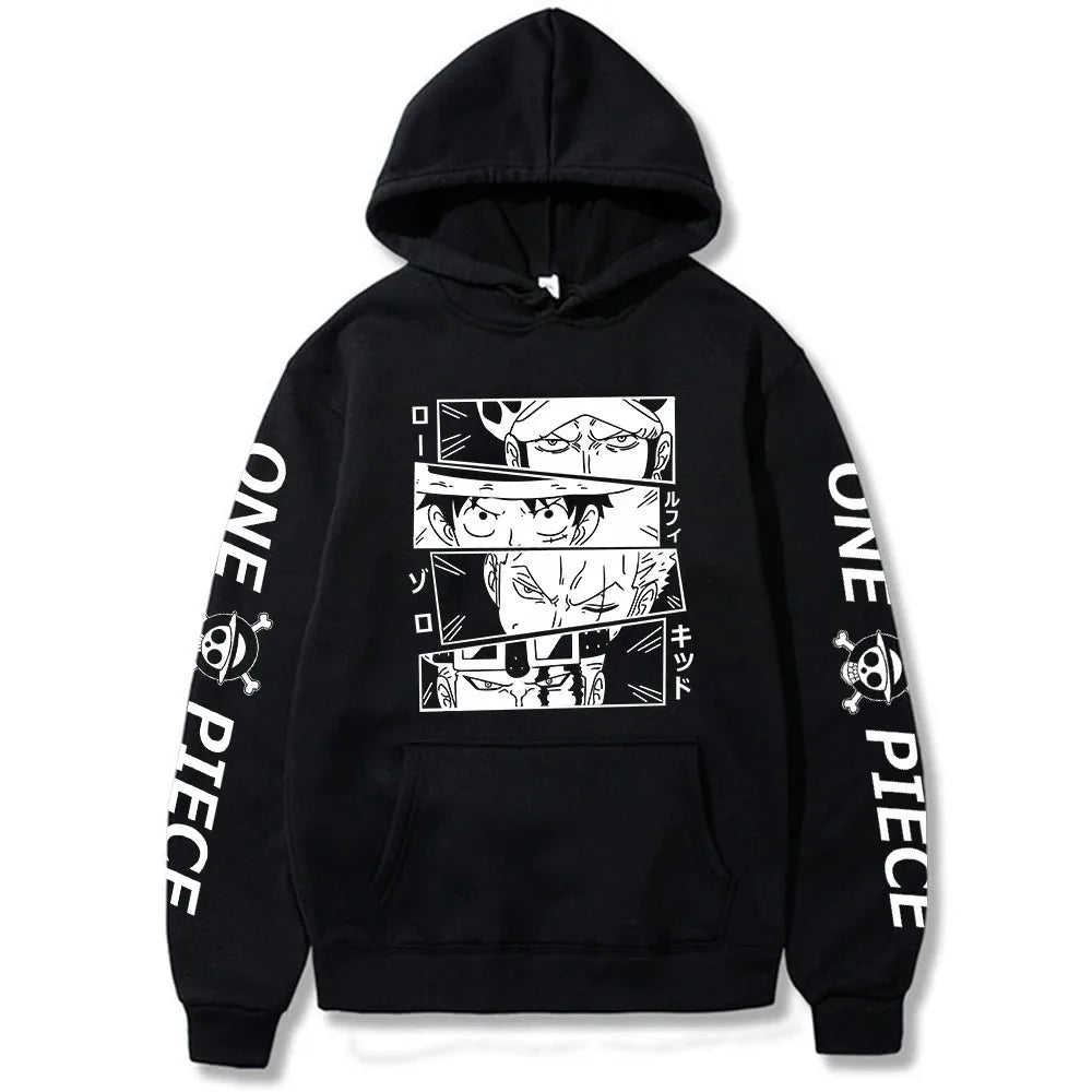 Sweat Pull à Capuche One Piece Pirates Noir