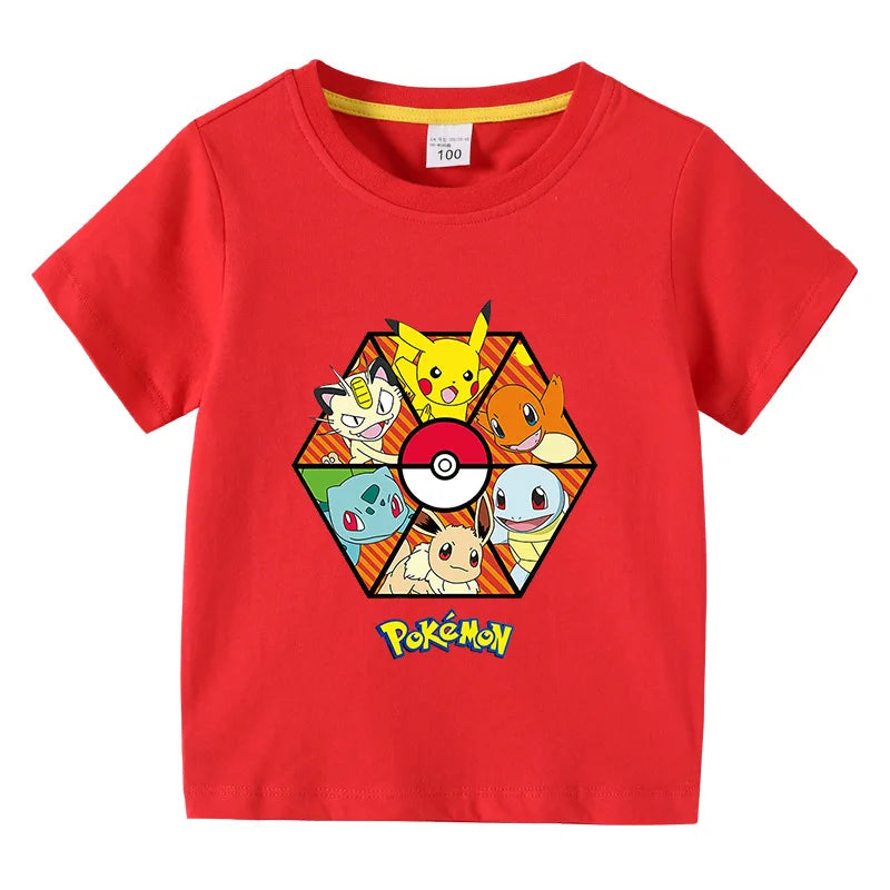 T-Shirt Pokemon Enfant Team Fille Garçon ROUGE