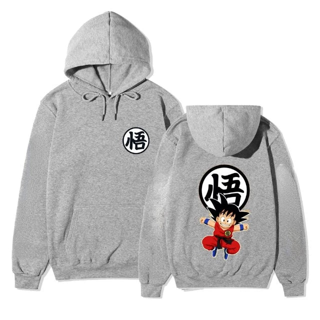 Sweat Pull Dragon Ball Z Goku Kanji Go gris