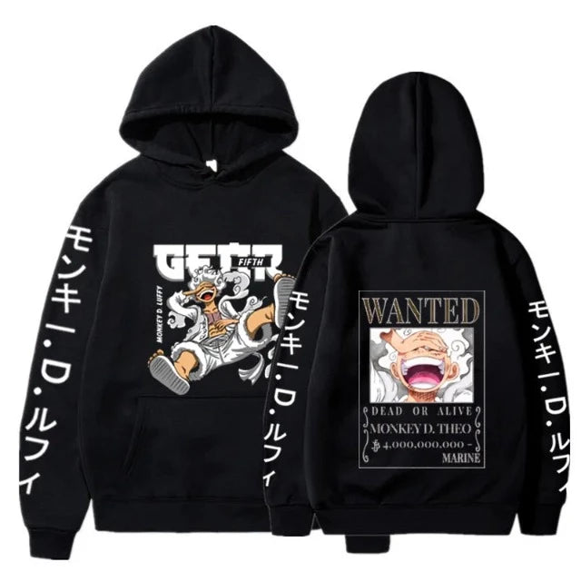 Sweat One Piece Luffy Fifth Gear noir