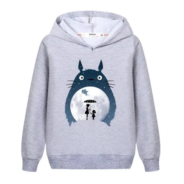 Sweat Enfant Totoro Pull Clair de Lune Fille Garçon GRIS