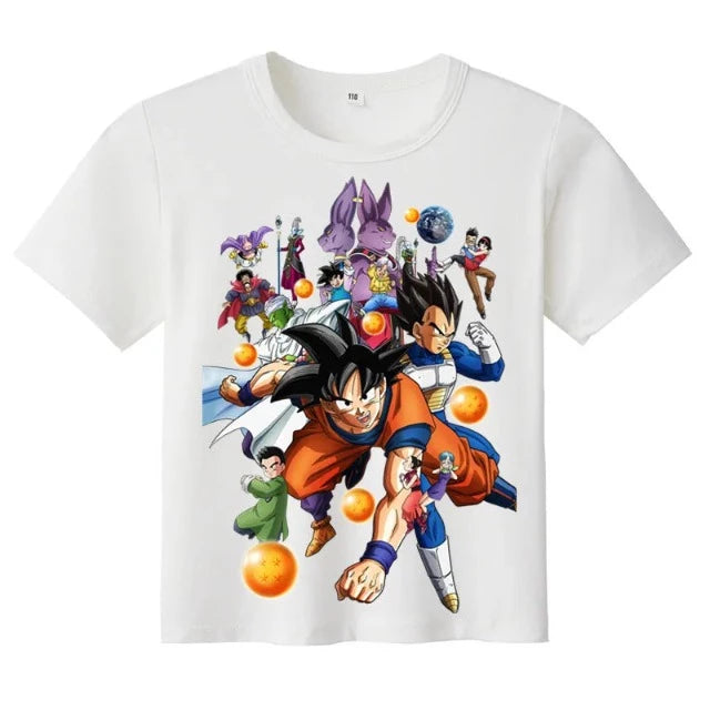 T-Shirt pour Enfant Dragon Ball Super Fille Garçon BLANC