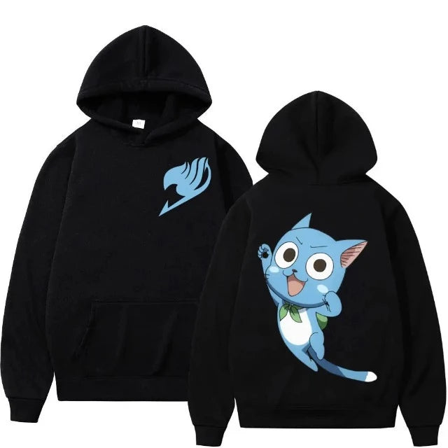 Sweat Pull à Capuche Fairy Tail Happy Noir