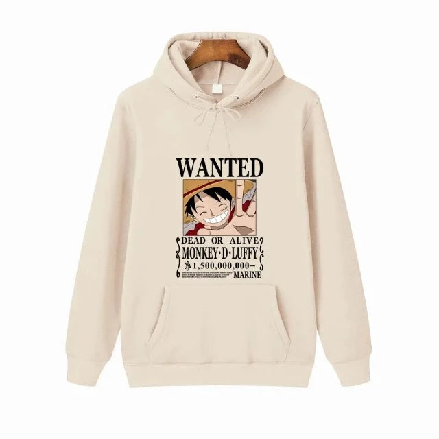 Sweat Pull One Piece Monkey D. Luffy Wanted Crème