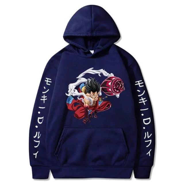 Sweat Pull One Piece Luffy Gear 4 Bleu Marine