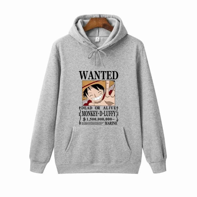 Sweat Pull One Piece Monkey D. Luffy Wanted  Blanc