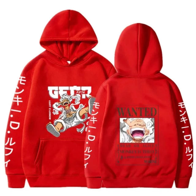 Sweat One Piece Luffy Fifth Gear rouge