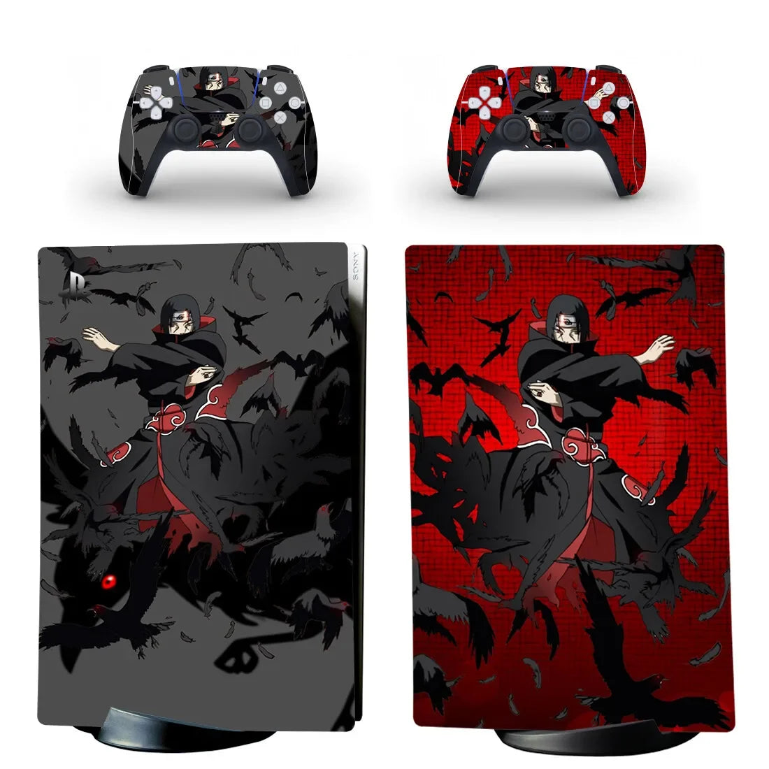 Adesivo PS5 &quot;Itachi Uchiha Ravens&quot; Console e controller Naruto