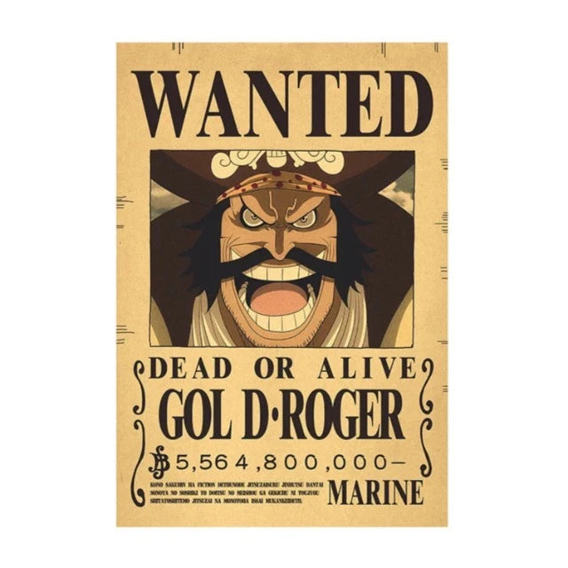 Poster One Piece Wanted Gol D. Roger