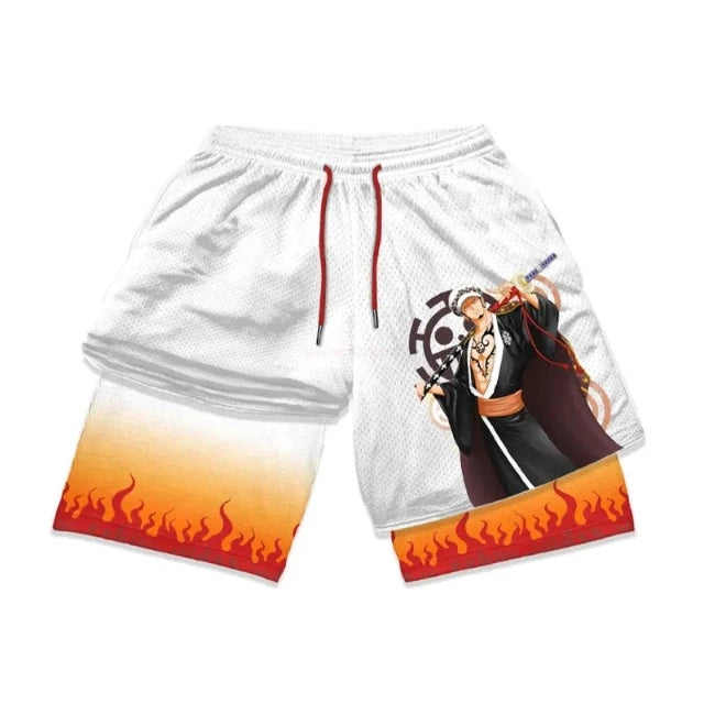 Short de Sport One Piece Trafalgar Law Blanc