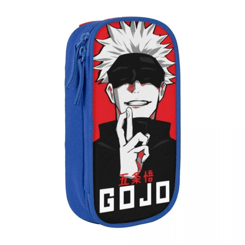 Trousse Jujutsu Kaisen Plumier Gojo bleu