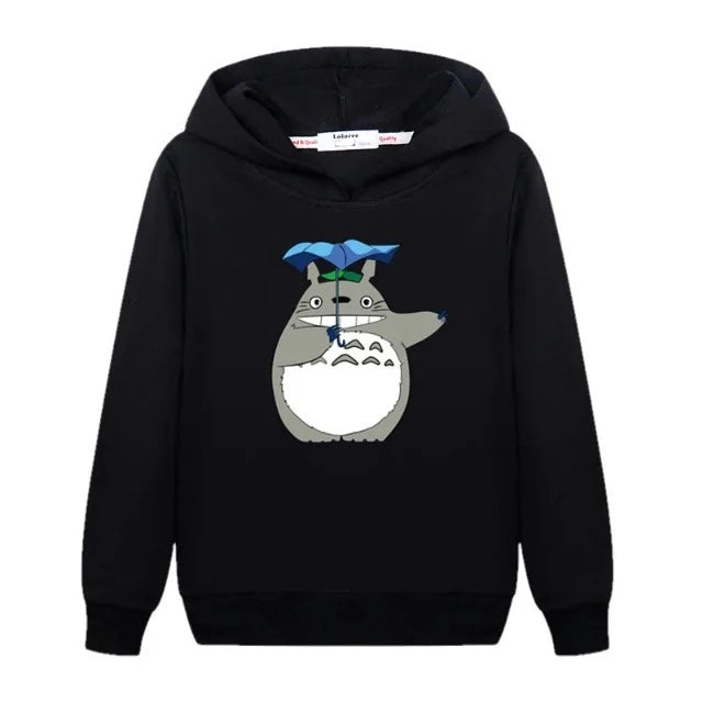 Sweat Enfant Totoro Pull Parapluie Fille Garçon NOIR