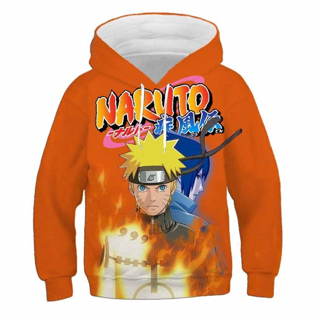 Sweat pour Enfant Naruto Sasuke orange